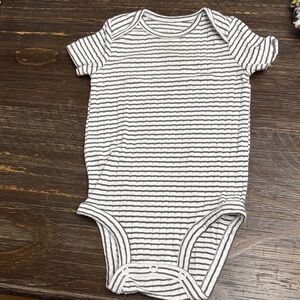 Striped Black and White baby One Piece
